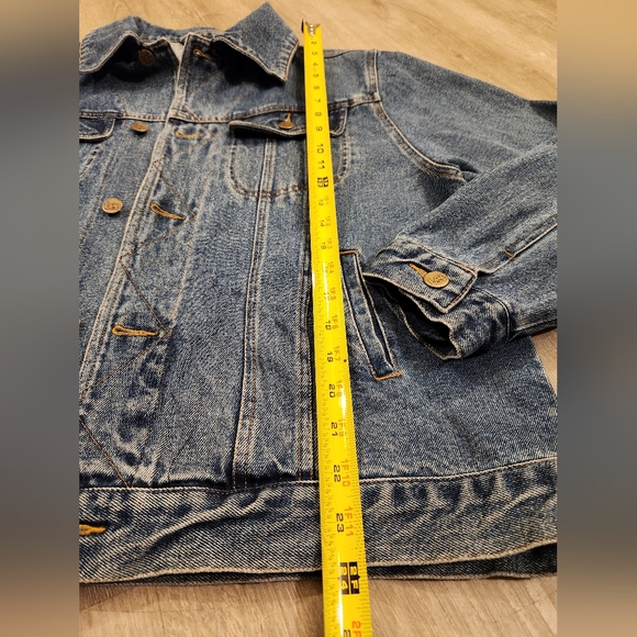Vintage Lee Denim Jacket Blue Jean Trucker Mens Size Large - Picture 9 of 11
